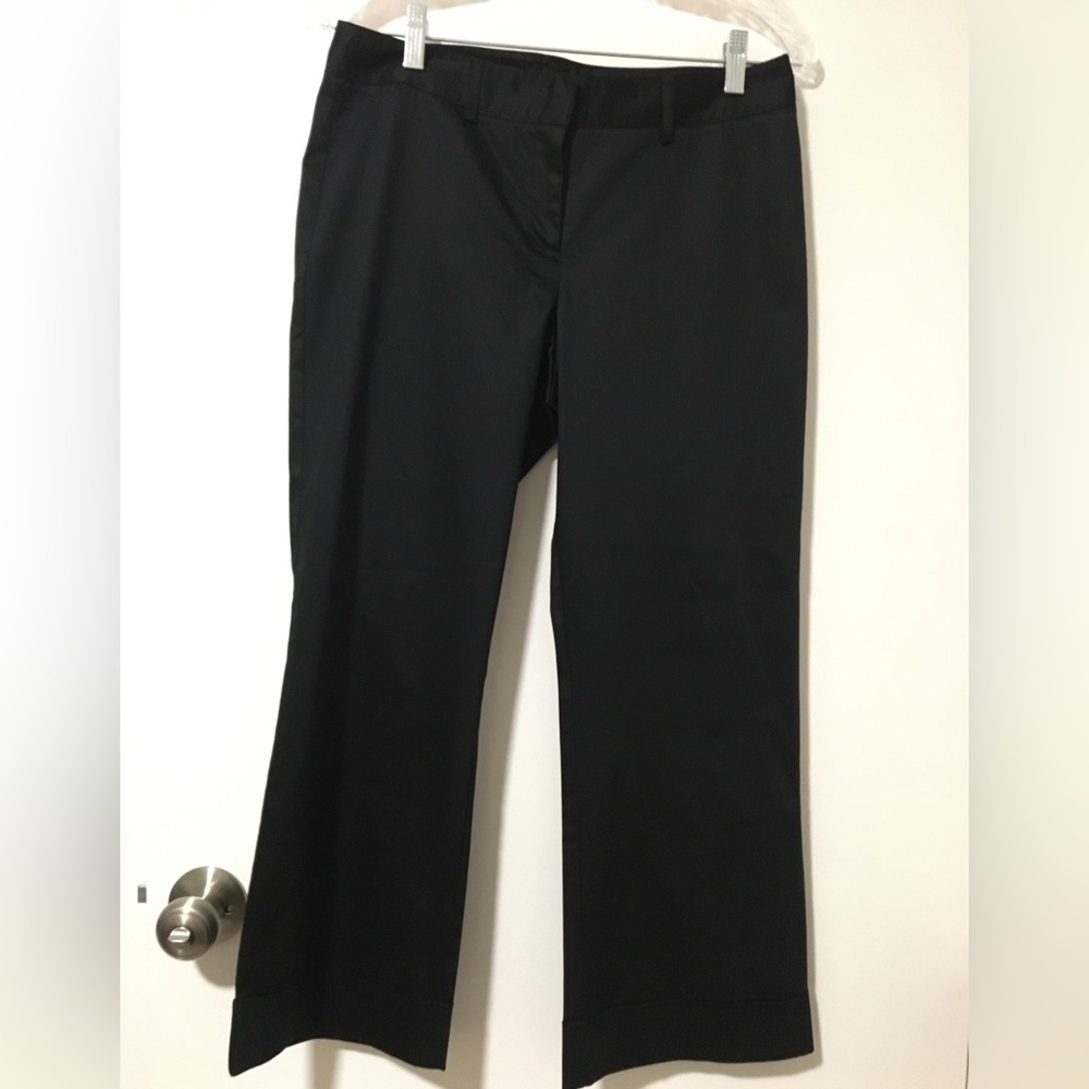 The Limited Black Sheen Cuffed Ankle Dress Pants Sz 6